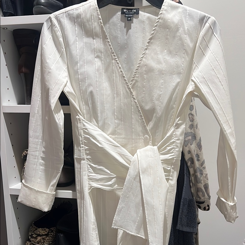 Worth White Wrap Blouse